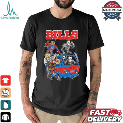 Official Buffalo Bills NFL Horror Characters Movie Hippie Halloween Shirt