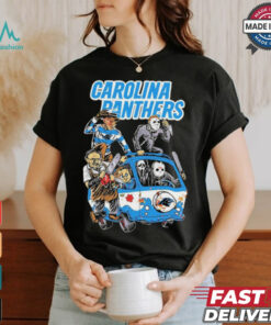 Official Carolina Panthers NFL Horror Characters Movie Hippie Halloween Shirt
