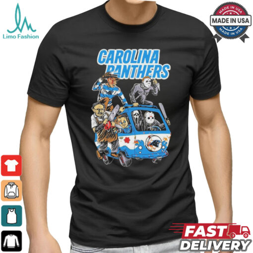 Official Carolina Panthers NFL Horror Characters Movie Hippie Halloween Shirt