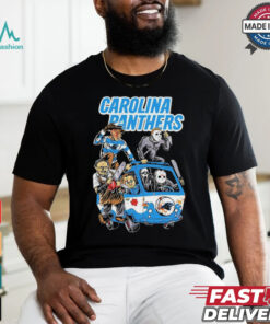 Official Carolina Panthers NFL Horror Characters Movie Hippie Halloween Shirt