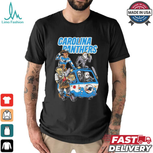 Official Carolina Panthers NFL Horror Characters Movie Hippie Halloween Shirt