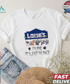 Official Chibi Horror Movie Characters Lowe’s I’m Fine It’s Just My Face Halloween shirt