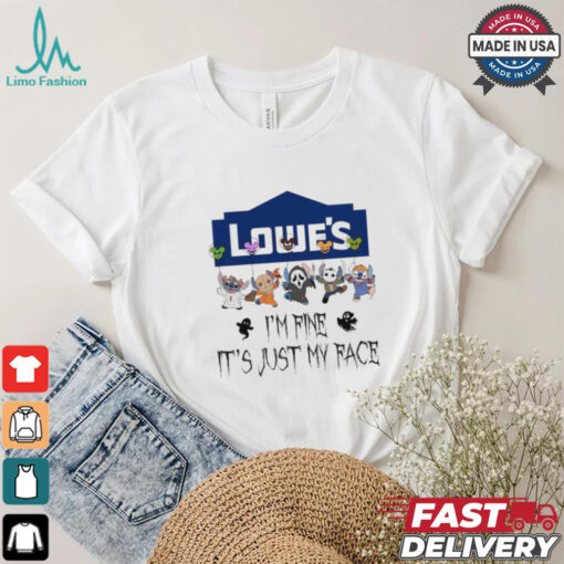 Official Chibi Horror Movie Characters Lowe’s I’m Fine It’s Just My Face Halloween shirt