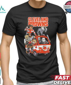 Official Cleveland Browns NFL Horror Characters Movie Hippie Halloween Shirt