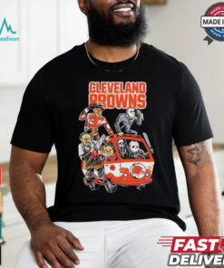 Official Cleveland Browns NFL Horror Characters Movie Hippie Halloween Shirt