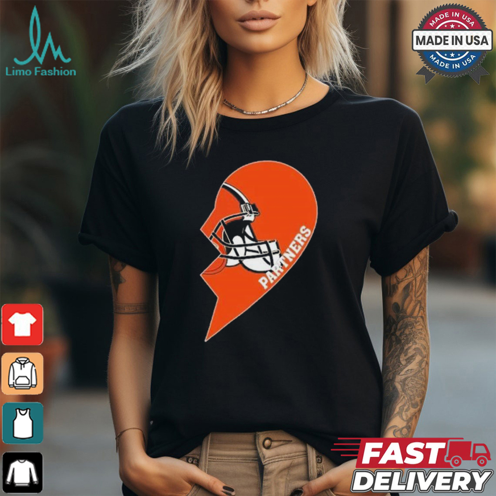 Official Cleveland Browns Partners Half Heart Shirt Official Cleveland Browns Partners Half Heart Shirt