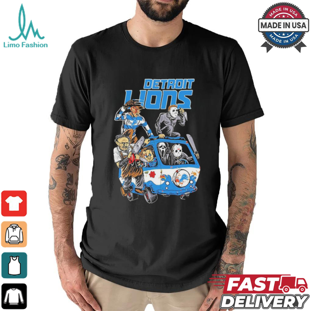 Official Detroit Lions NFL Horror Characters Movie Hippie Halloween Shirt Official Detroit Lions NFL Horror Characters Movie Hippie Halloween Shirt