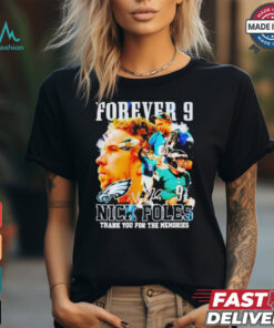 Official Forever 9 Nick Foles Thank You For The Memories T Shirt