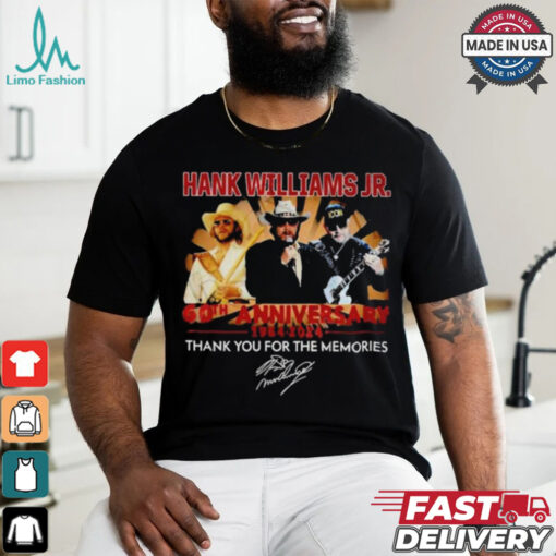 Official Hank Williams Jr. 60th Anniversary 1964 2024 Thank You For The Memories T Shirt