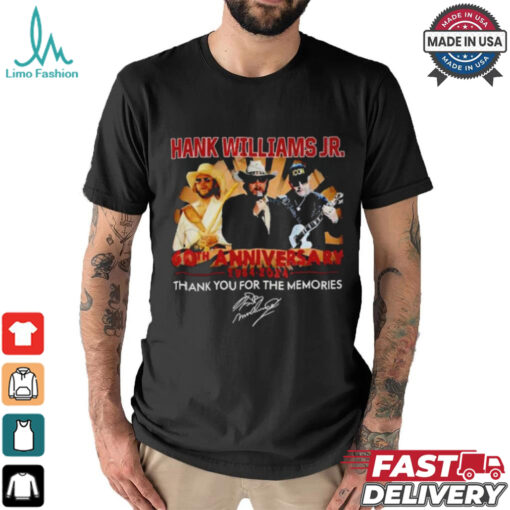 Official Hank Williams Jr. 60th Anniversary 1964 2024 Thank You For The Memories T Shirt