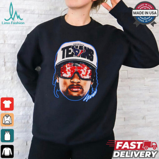 Official Houston Texans Cool Breeze C.J. Stroud Big Face Signature t shirt