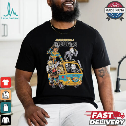 Official Jacksonville Jaguars NFL Horror Characters Movie Hippie Halloween Shirt