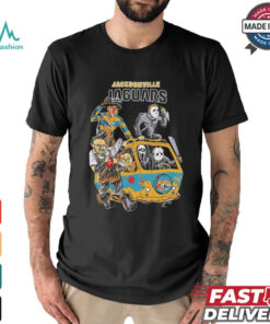 Official Jacksonville Jaguars NFL Horror Characters Movie Hippie Halloween Shirt
