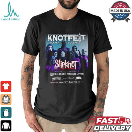 Official Knotfest Iowa 2024 Water Park Des Moines IA September Slipknot 25th Anniversary Celebrating The 1999 shirt