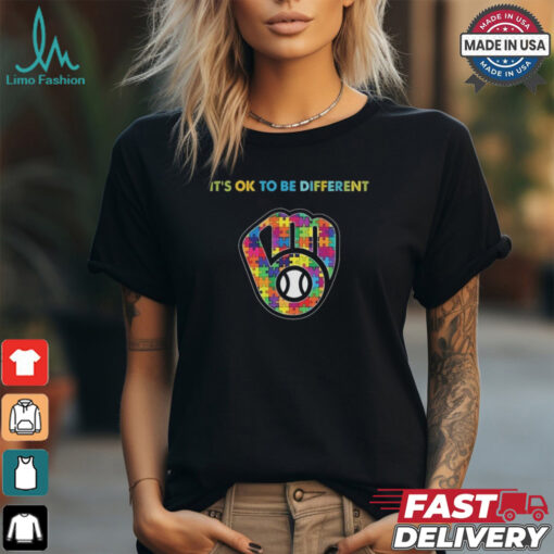 Official MLB Milwaukee Brewers It’s Ok To Be Different Autism 2024 Shirt