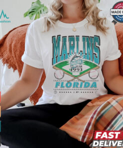 Official Miami Marlins White Straight Shot 47 Franklin Fashion Shirt