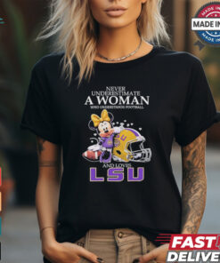 Official Mickey Mouse Never Underestimate A Woman Who Understands Football And Love LSU Tigers Shirt