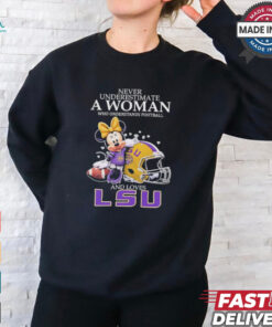 Official Mickey Mouse Never Underestimate A Woman Who Understands Football And Love LSU Tigers Shirt