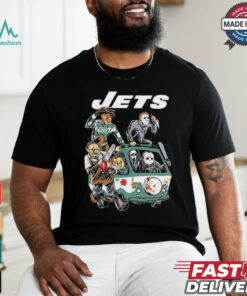 Official New York Jets NFL Horror Characters Movie Hippie Halloween Shirt