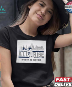 Official New York Yankees MLB Aaron Judge All Rise Foundation 9 9 For 99 Auction t shirt