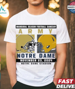 Official Notre Dame Fighting Irish vs Army Football Gameday November 23,2024 Matchup shirt, hoodie, sweater, long sleeve and tank top Official Notre Dame Fighting Irish vs Army Football Gameday November 23,2024 Matchup shirt