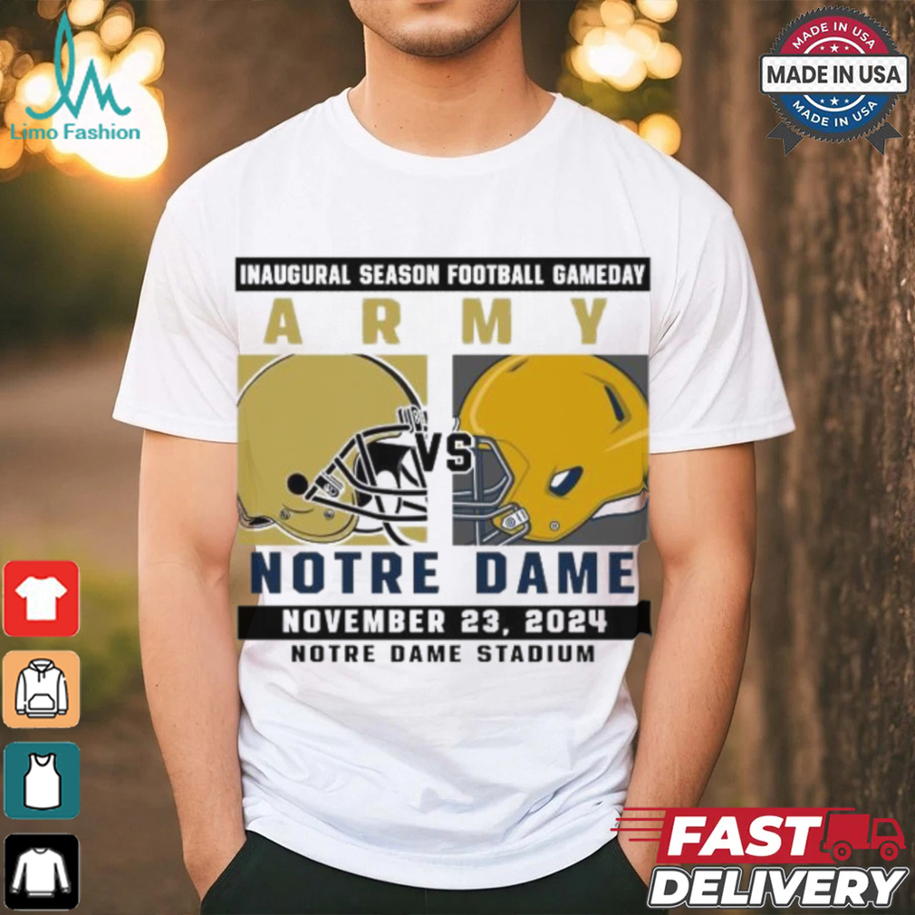 Official Notre Dame Fighting Irish vs Army Football Gameday November 23,2024 Matchup shirt Official Notre Dame Fighting Irish vs Army Football Gameday November 23,2024 Matchup shirt