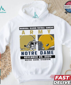 Official Notre Dame Fighting Irish vs Army Football Gameday November 23,2024 Matchup shirt, hoodie, sweater, long sleeve and tank top Official Notre Dame Fighting Irish vs Army Football Gameday November 23,2024 Matchup shirt
