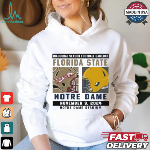 Official Notre Dame Fighting Irish vs Florida State Seminoles Football Gameday November 9,2024 Matchup shirt