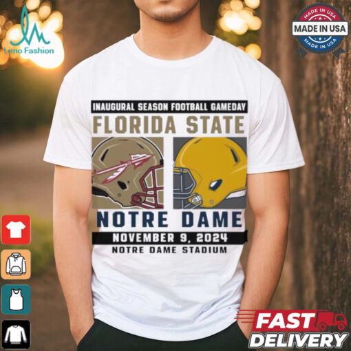 Official Notre Dame Fighting Irish vs Florida State Seminoles Football Gameday November 9,2024 Matchup shirt