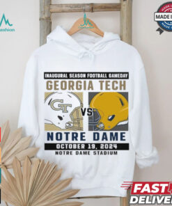 Official Notre Dame Fighting Irish vs Georgia Tech Football Gameday October 19,2024 Matchup shirt Official Notre Dame Fighting Irish vs Georgia Tech Football Gameday October 19,2024 Matchup shirt