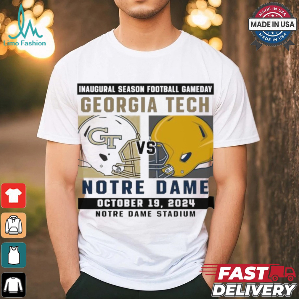 Official Notre Dame Fighting Irish vs Georgia Tech Football Gameday October 19,2024 Matchup shirt Official Notre Dame Fighting Irish vs Georgia Tech Football Gameday October 19,2024 Matchup shirt