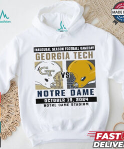 Official Notre Dame Fighting Irish vs Georgia Tech Football Gameday October 19,2024 Matchup shirt, hoodie, sweater, long sleeve and tank top Official Notre Dame Fighting Irish vs Georgia Tech Football Gameday October 19,2024 Matchup shirt