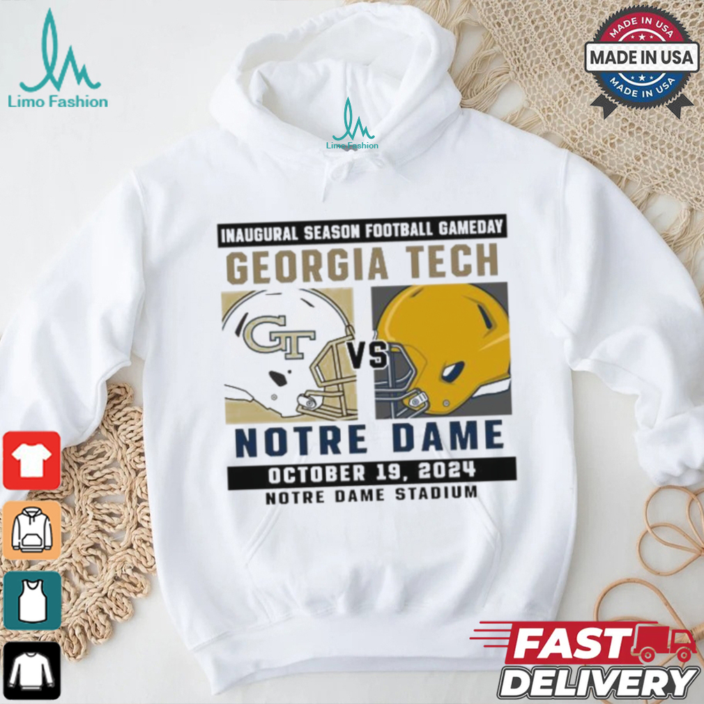 Official Notre Dame Fighting Irish vs Georgia Tech Football Gameday October 19,2024 Matchup shirt Official Notre Dame Fighting Irish vs Georgia Tech Football Gameday October 19,2024 Matchup shirt