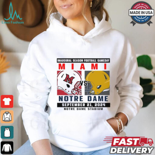 Official Notre Dame Fighting Irish vs Miami Football Gameday September 21,2024 Matchup shirt