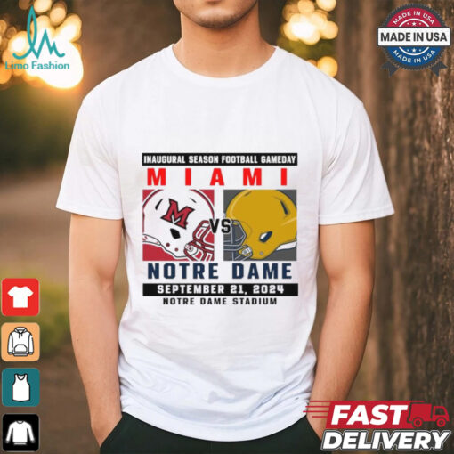 Official Notre Dame Fighting Irish vs Miami Football Gameday September 21,2024 Matchup shirt