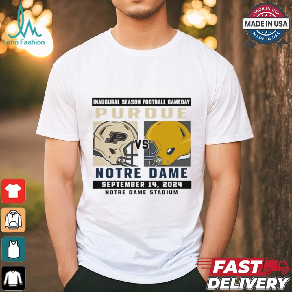 Official Notre Dame Fighting Irish vs Purdue Football Gameday September 14,2024 Matchup shirt Official Notre Dame Fighting Irish vs Purdue Football Gameday September 14,2024 Matchup shirt