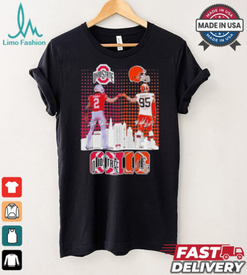 Official Ohio Sports Teams Emeka Egbuka And Myles Garrett Signatures Shirt