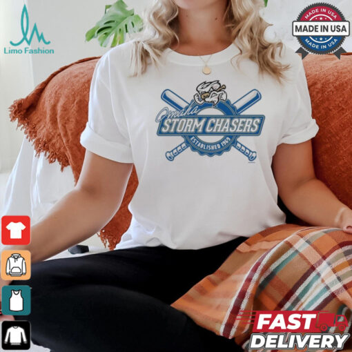 Official Omaha Storm Chasers Bimm Ridder White Fleck Earlville Established 1969 T shirt