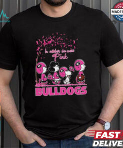 Official Peanuts Characters X Georgia Bulldogs In October We Wear Pink Shirt