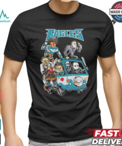 Official Philadelphia Eagles NFL Horror Characters Movie Hippie Halloween Shirt