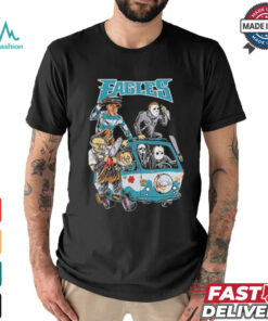 Official Philadelphia Eagles NFL Horror Characters Movie Hippie Halloween Shirt