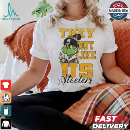 Official Pittsburgh Steelers Grinch They Not Like Us Steelers White Version T Shirt