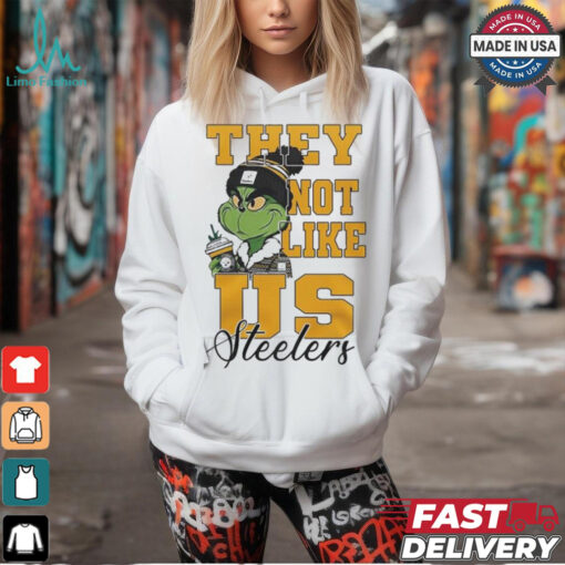 Official Pittsburgh Steelers Grinch They Not Like Us Steelers White Version T Shirt