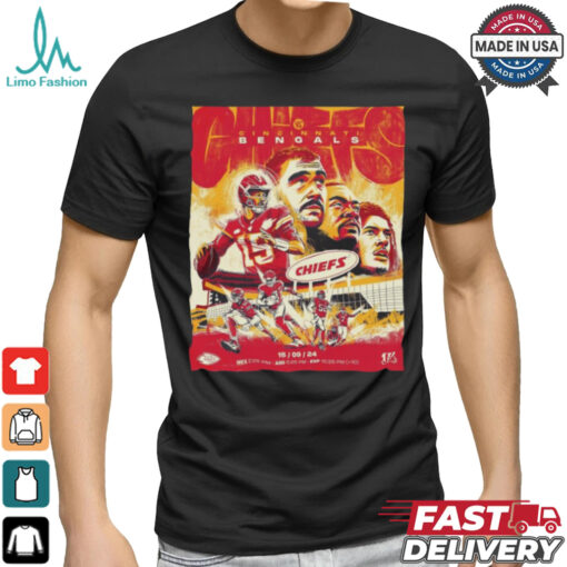 Official Poster NFL 2024 Kansas City Chiefs vs. Cincinnati Bengals 15 09 2024 Graphic t shirt
