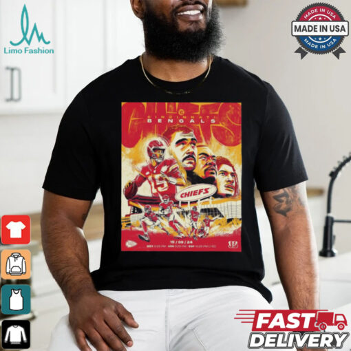 Official Poster NFL 2024 Kansas City Chiefs vs. Cincinnati Bengals 15 09 2024 Graphic t shirt