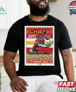 Official Poster Tyreek Hill Kansas City Chiefs Super Bowl LIV Champions Graphic t shirt