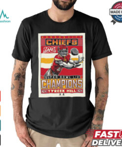 Official Poster Tyreek Hill Kansas City Chiefs Super Bowl LIV Champions Graphic t shirt