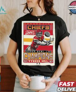 Official Poster Tyreek Hill Kansas City Chiefs Super Bowl LIV Champions Graphic t shirt