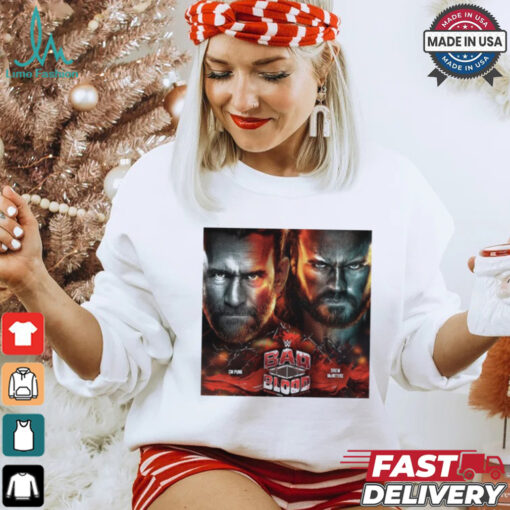 Official Poster WWE Bad Blood SummerSlam 2024 CM Punk vs Drew McIntyre t shirt