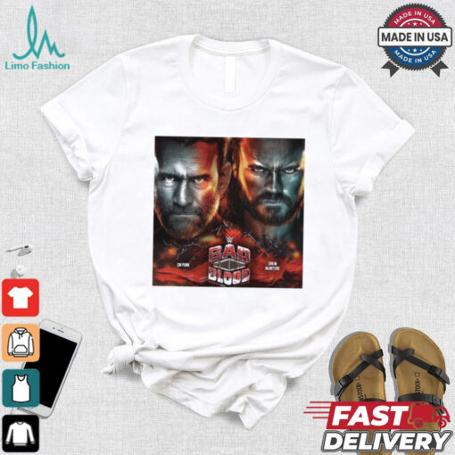 Official Poster WWE Bad Blood SummerSlam 2024 CM Punk vs Drew McIntyre t shirt